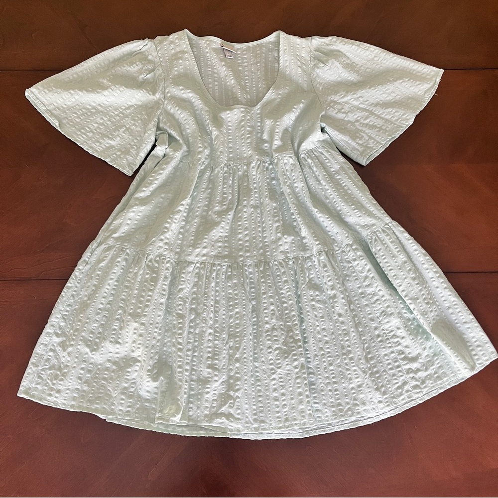 Mint Green Tiered Dress w Pockets!